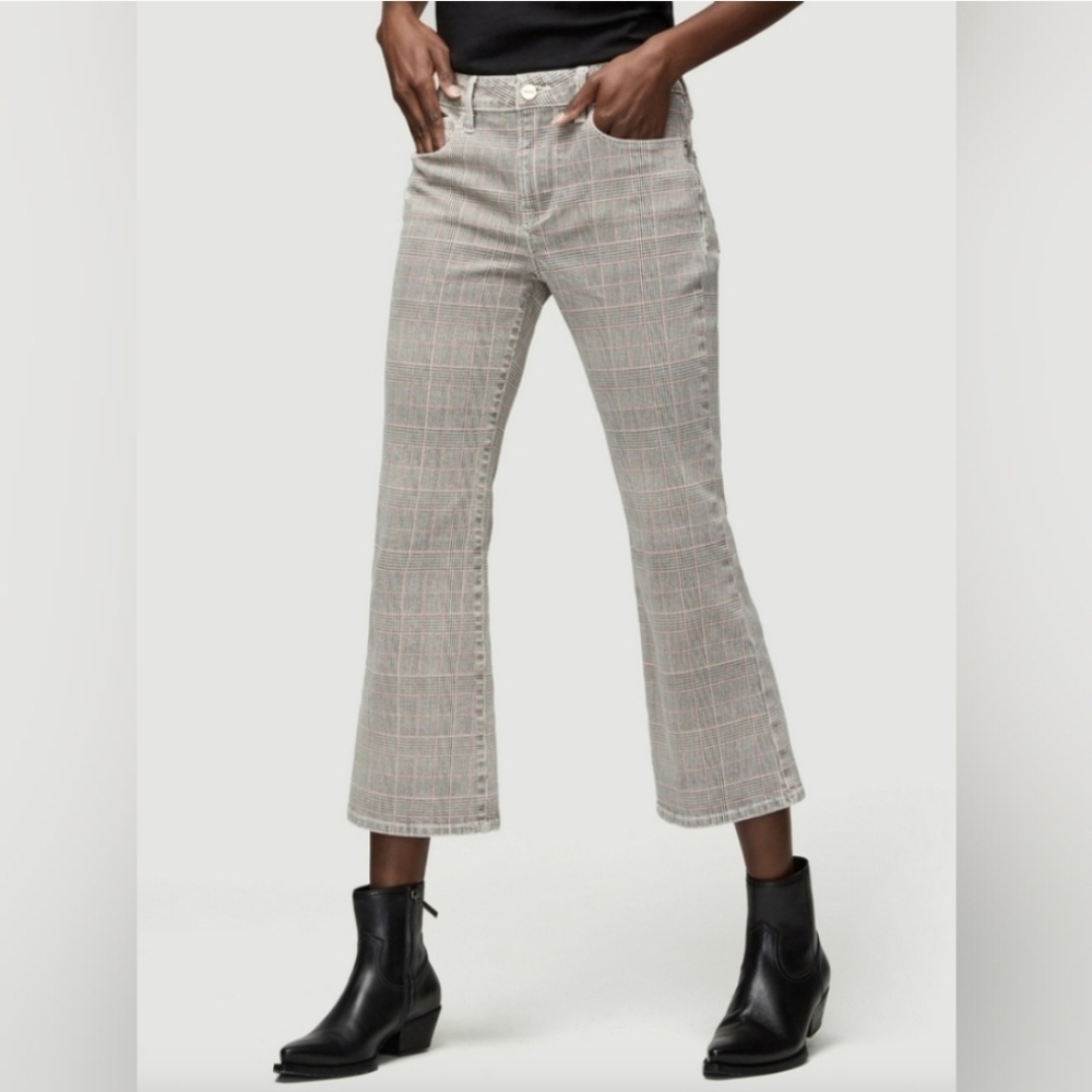 Frame Le Crop Mini Boot Plaid Jeans Size 26